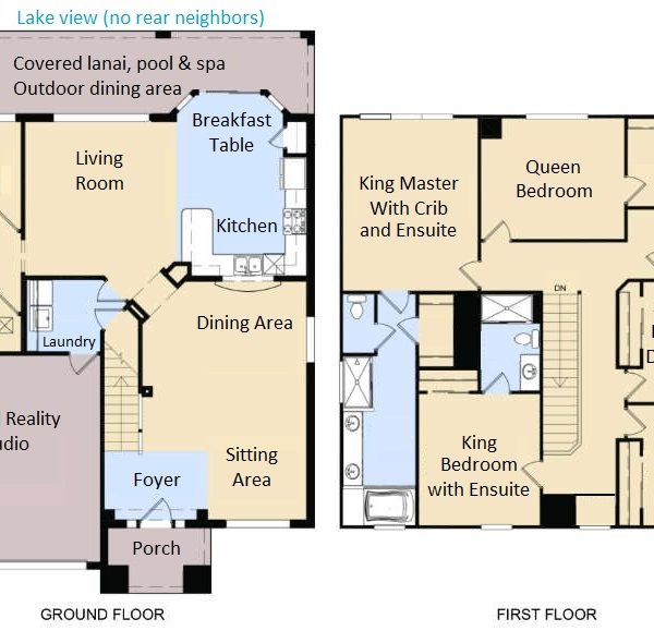 Floor Plan for Mickey's Sunshine Oasis Orlando Vacation Rental home.
